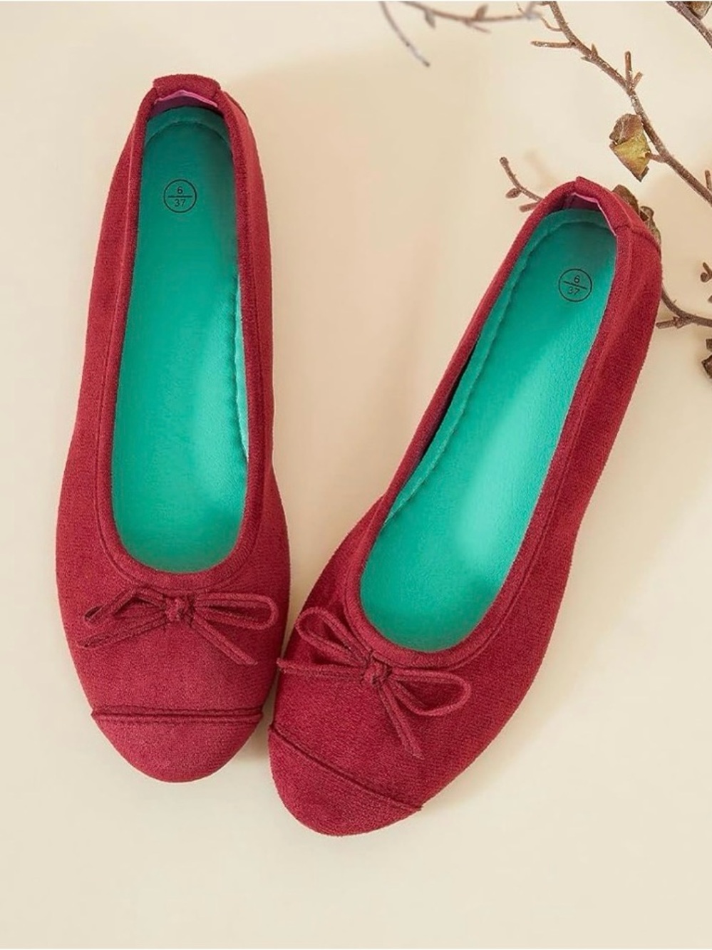 New Ballet Flats Shoes for Women Suede Dress Bow Shoes